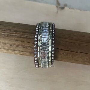 Elegant Silver and Brown Women's Bracelet